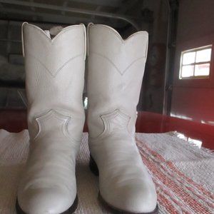 White Justin Leather Boots size 5C female